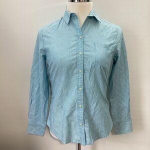 RIDERS Lee Teal Striped Casual Shirt Button Down Size M